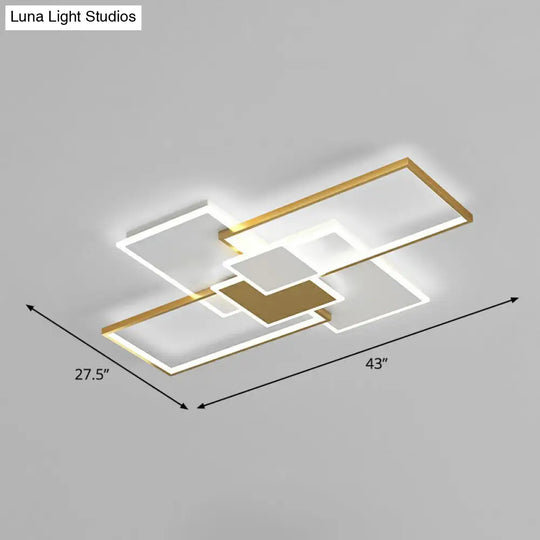 Modern Overlap Ceiling Light: Stylish Metal Flush Mount Fixture For Bedrooms Gold / 43