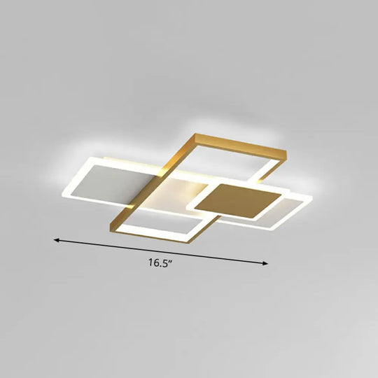 Modern Overlap Ceiling Light: Stylish Metal Flush Mount Fixture For Bedrooms Gold / 16.5’