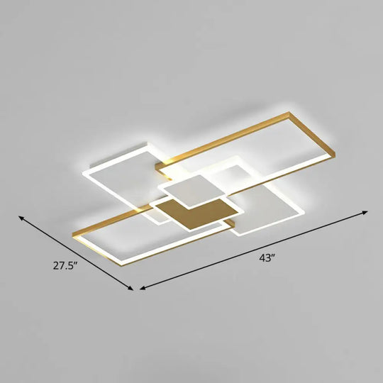 Modern Overlap Ceiling Light: Stylish Metal Flush Mount Fixture For Bedrooms Gold / 43’