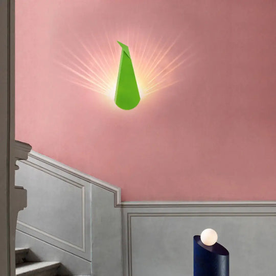 Modern Peacock Led Wall Light For Living Room Or Study Green