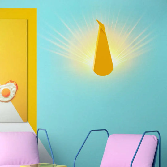 Modern Peacock Led Wall Light For Living Room Or Study Yellow