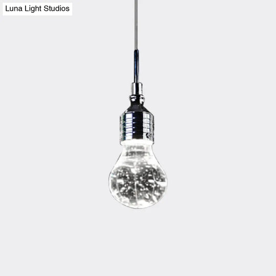 Bubble Crystal Pendant Ceiling Light With Metal Finish And Single Bulb In Warm/White