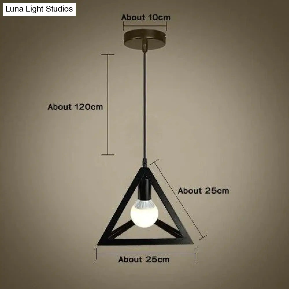 Modern Pendant Light Black Iron Hanging Cage Vintage E27Led Lamp Bulb Industrial Loft Retro Dining