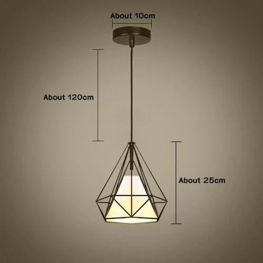 Modern Pendant Light Black Iron Hanging Cage Vintage E27Led Lamp Bulb Industrial Loft Retro Dining