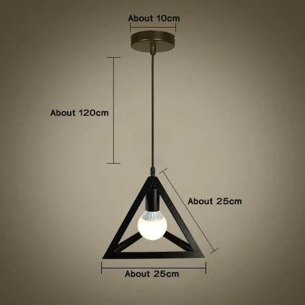 Modern Pendant Light Black Iron Hanging Cage Vintage E27Led Lamp Bulb Industrial Loft Retro Dining