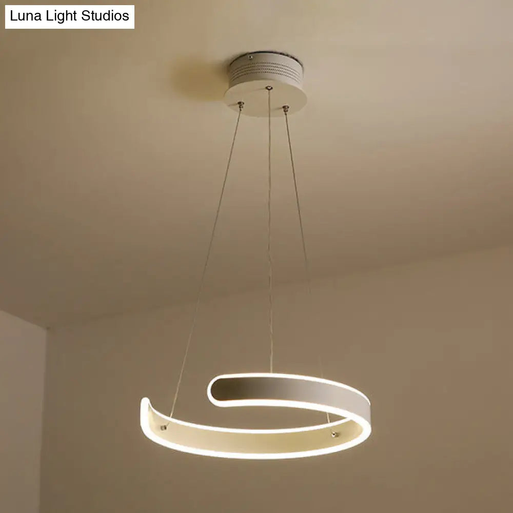 White Pendant Light For Dining Room Contemporary Multi-Ring Hanging Lamp With Neutral / Single Ring