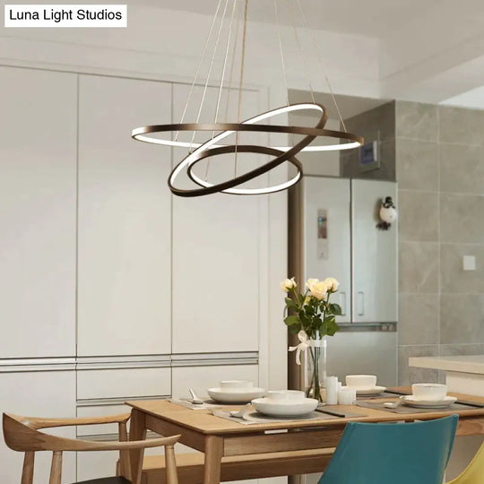 Modern Pendant Lights 4/3/2/1 Circle Rings Acrylic Aluminum Led Lamp For Living Room Dining