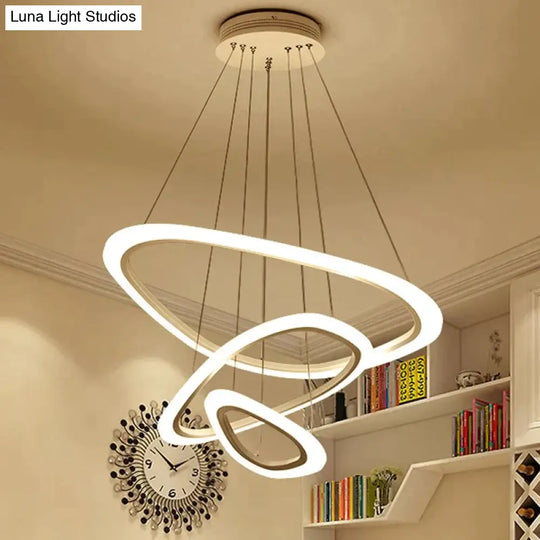 Modern Pendant Lights For Living Dining Room 4/3/2/1 Circle Rings Acrylic Led Lighting