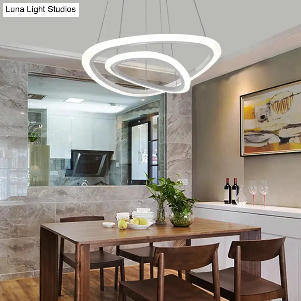 Modern Pendant Lights For Living Dining Room 4/3/2/1 Circle Rings Acrylic Led Lighting