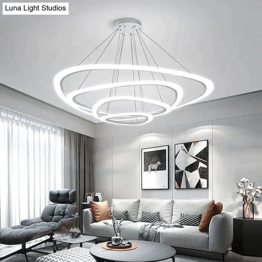 Modern Pendant Lights For Living Dining Room 4/3/2/1 Circle Rings Acrylic Led Lighting