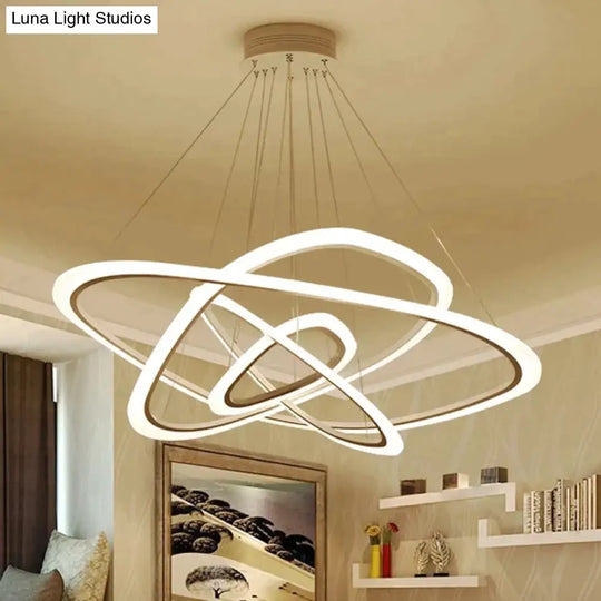 Modern Pendant Lights For Living Dining Room 4/3/2/1 Circle Rings Acrylic Led Lighting