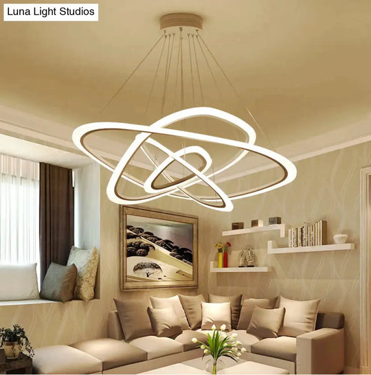 Modern Pendant Lights For Living Dining Room 4/3/2/1 Circle Rings Acrylic Led Lighting