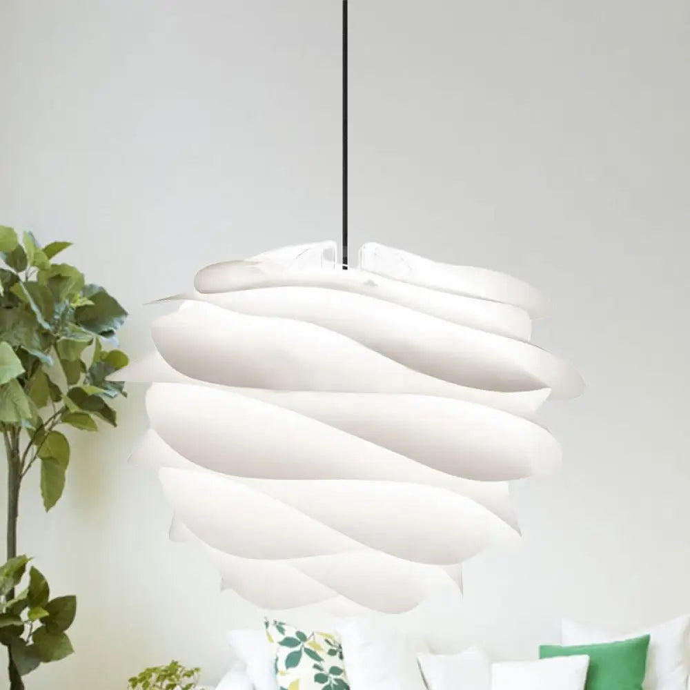 Modern Petal Pendant 1-Light Ceiling Lamp - White Acrylic Perfect For Living Room Suspension
