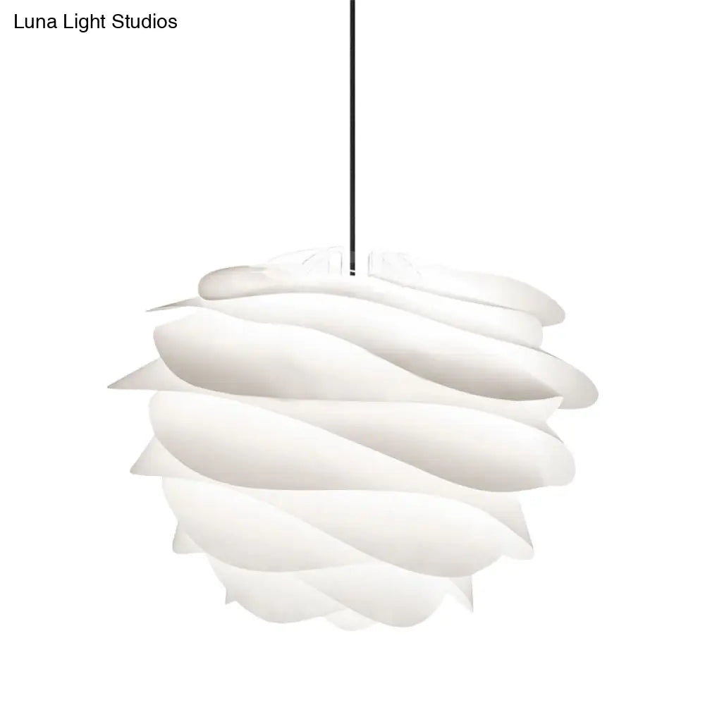 Modern Petal Pendant 1-Light Ceiling Lamp - White Acrylic Perfect For Living Room Suspension