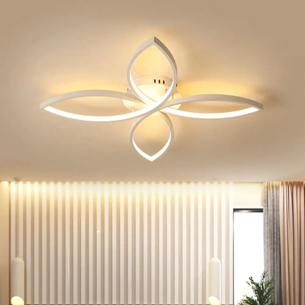 Modern Petal Semi Flush Led Ceiling Lamp - 23/29/35.5 Wide Warm/White Light White / 23