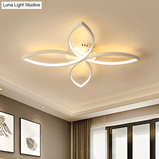 Modern Petal Semi Flush Led Ceiling Lamp - 23/29/35.5 Wide Warm/White Light