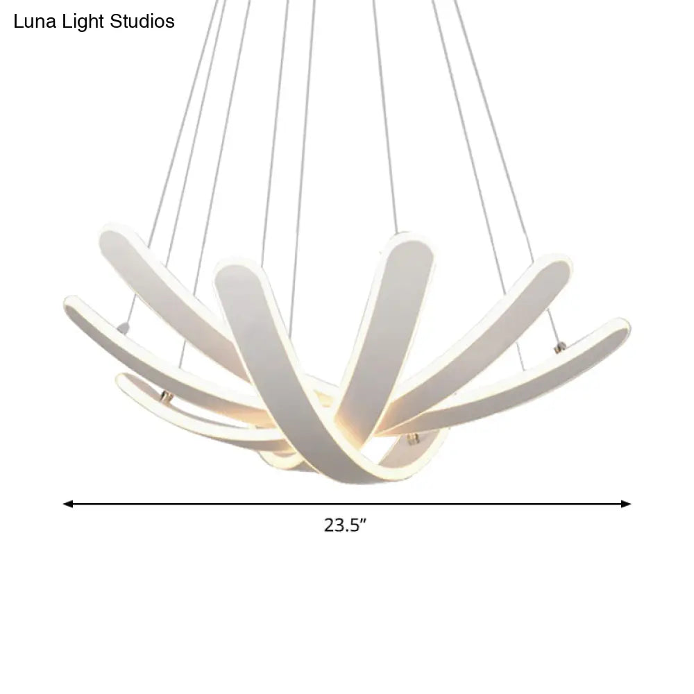 Modern Petal-Shaped Led Bedroom Chandelier In Warm/White Light