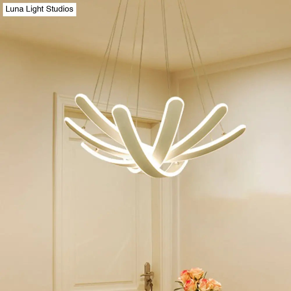 Modern Petal-Shaped Led Bedroom Chandelier In Warm/White Light