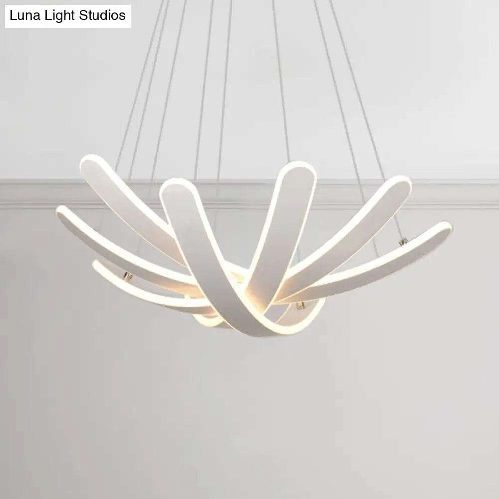 Modern Petal-Shaped Led Bedroom Chandelier In Warm/White Light