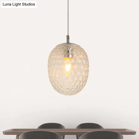 Modern Pineapple Pendant Light With Hammered Glass - Perfect For Dining Table 1 Head