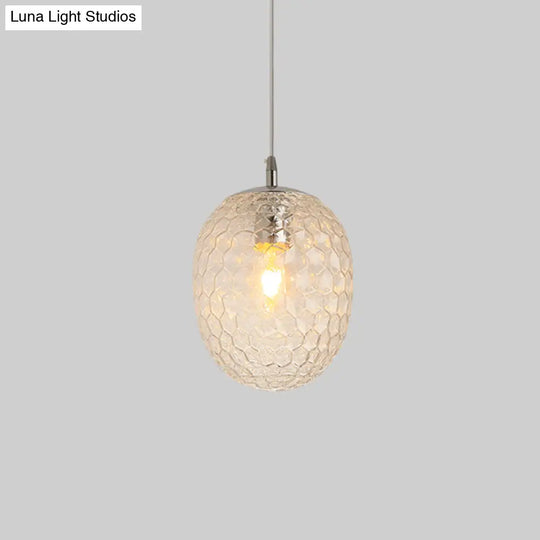 Modern Pineapple Pendant Light With Hammered Glass - Perfect For Dining Table 1 Head