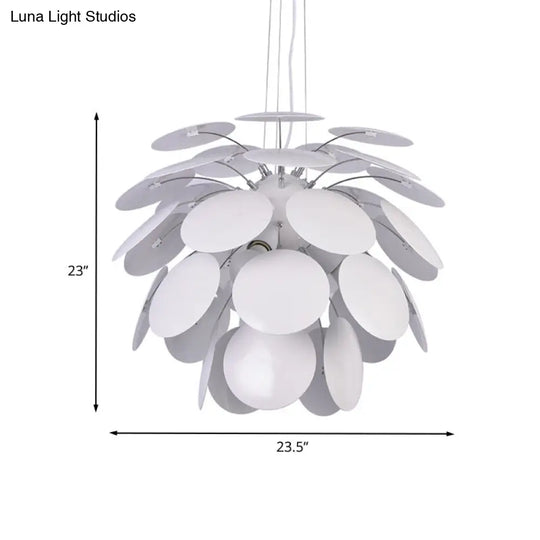 Modern Pinecone Pendant Lamp - Metallic 1-Head White 19.5/23.5 Wide