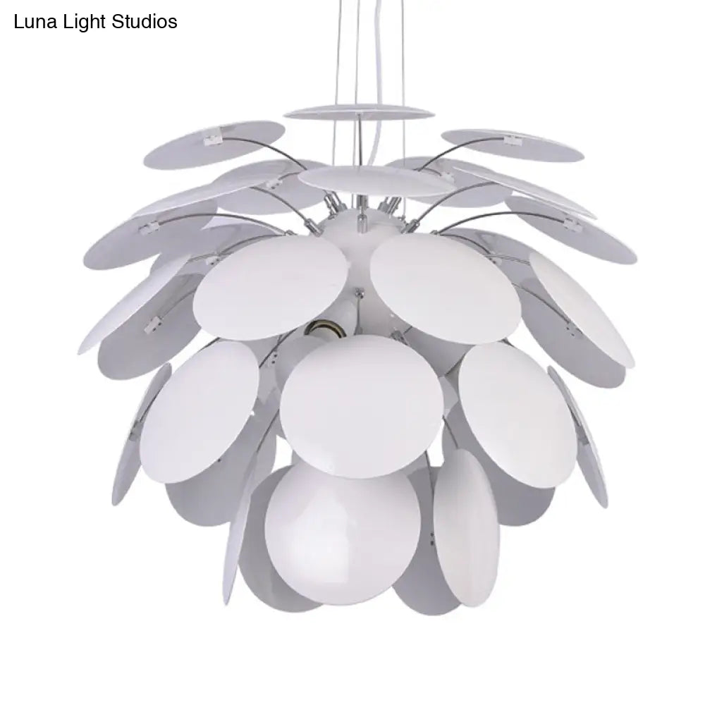 Modern Pinecone Hanging Pendant Lamp - Metallic Finish 1-Head Wide 19.5’/23.5’ White