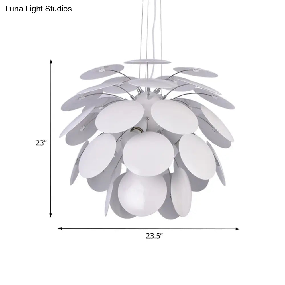 Modern Pinecone Hanging Pendant Lamp - Metallic Finish 1-Head Wide 19.5’/23.5’ White