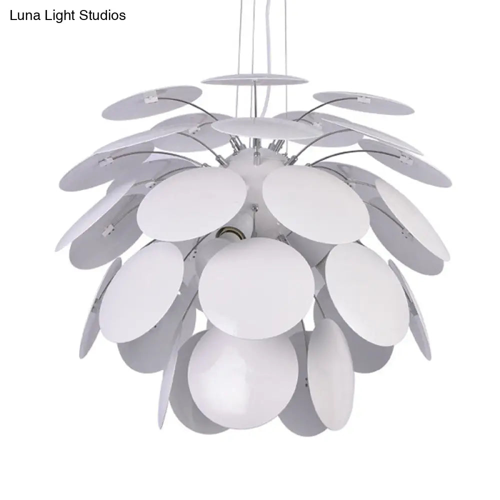 Modern Pinecone Pendant Lamp - Metallic 1-Head White 19.5/23.5 Wide