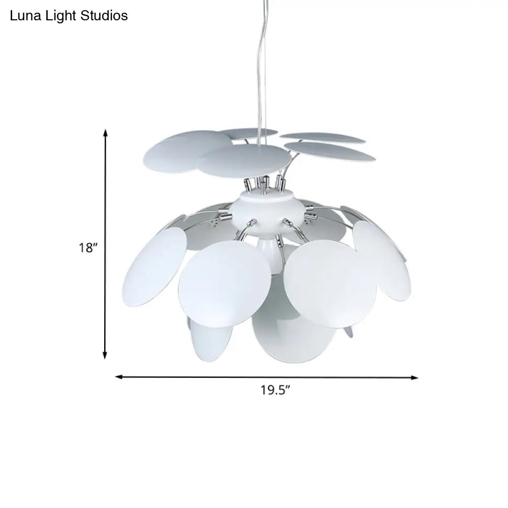 Modern Pinecone Hanging Pendant Lamp - Metallic Finish 1-Head Wide 19.5’/23.5’ White