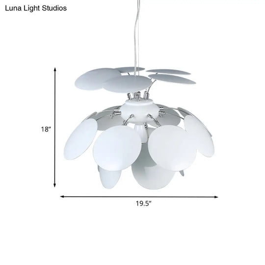 Modern Pinecone Hanging Pendant Lamp - Metallic Finish 1-Head Wide 19.5’/23.5’ White