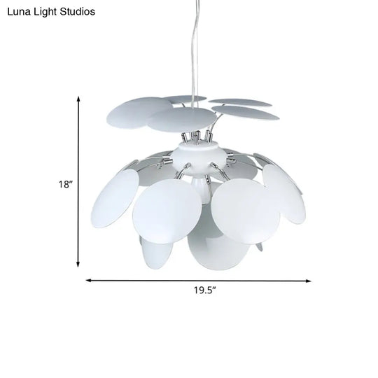 Modern Pinecone Pendant Lamp - Metallic 1-Head White 19.5/23.5 Wide