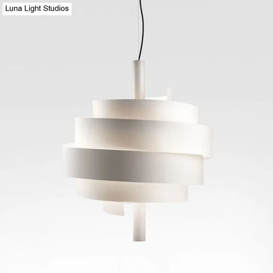 Modern Pink/Green/White Twirling Pendant Lamp - Stylish Metallic Hanging Light Fixture