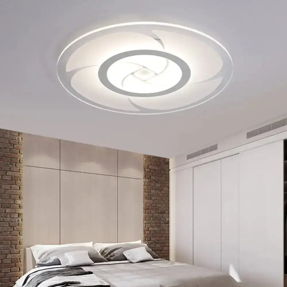 Modern Pinwheel Pattern Disc Thin Ceiling Light - 16.5’/24.5’/31’ W Led Flush Mounted Lamp