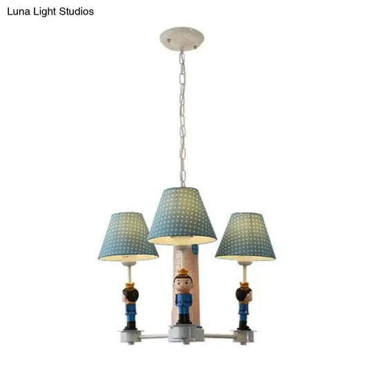 Modern Plaid Shade Chandelier With 3 Lights And Kid-Friendly Hanging Lamp Perfect For Bedrooms