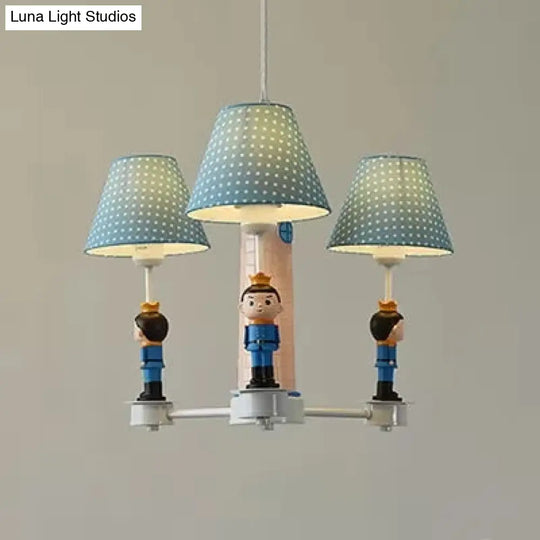 Modern Plaid Shade Chandelier With 3 Lights And Kid-Friendly Hanging Lamp Perfect For Bedrooms