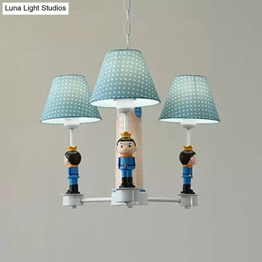 Modern Plaid Shade Chandelier With 3 Lights And Kid-Friendly Hanging Lamp Perfect For Bedrooms