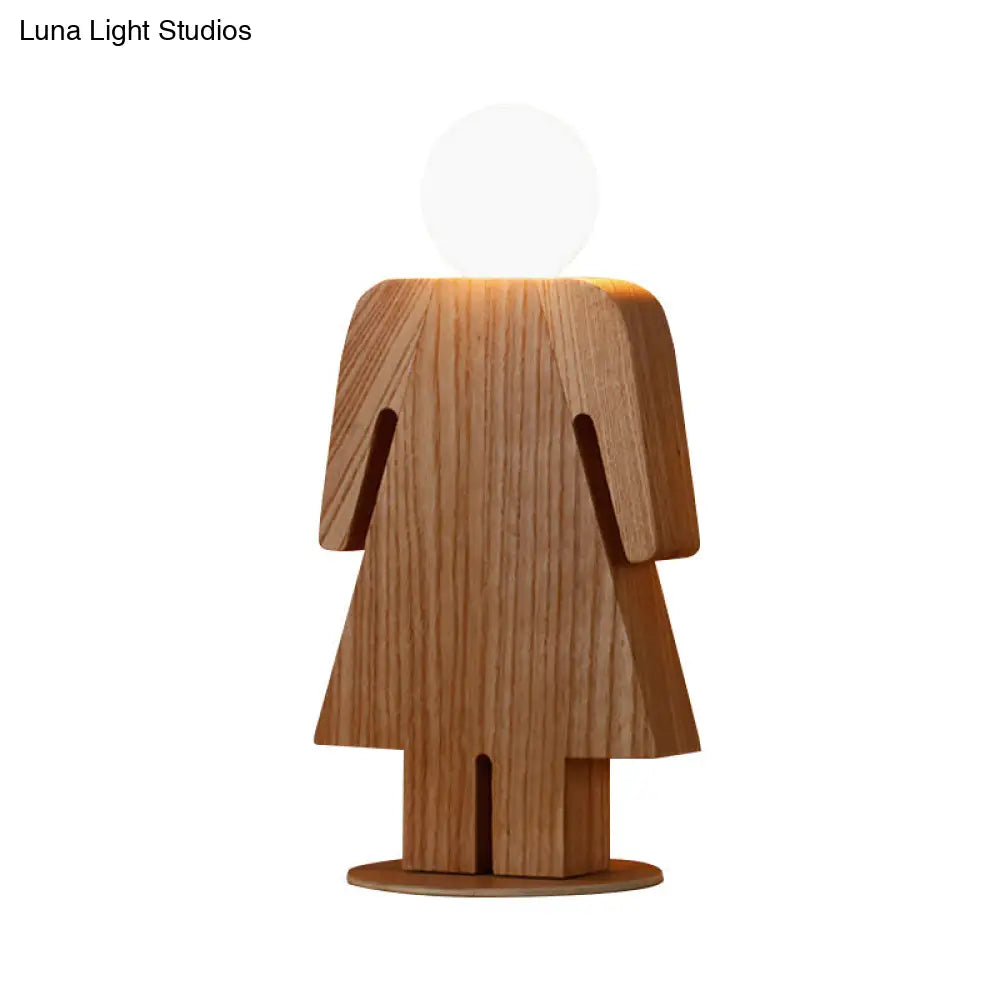 Modern Plug-In Desk Lamp: People Study Room Light Wood - Beige