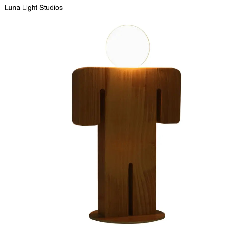 Modern Plug-In Desk Lamp: People Study Room Light Wood - Beige