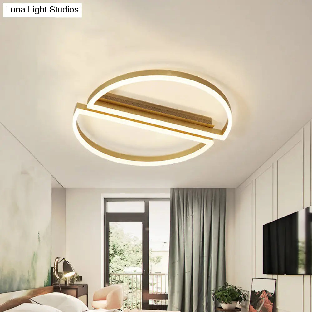 Modern Polished Gold Led Ceiling Lamp For Kids Bedroom - Cloud Circle And Windmill Shape