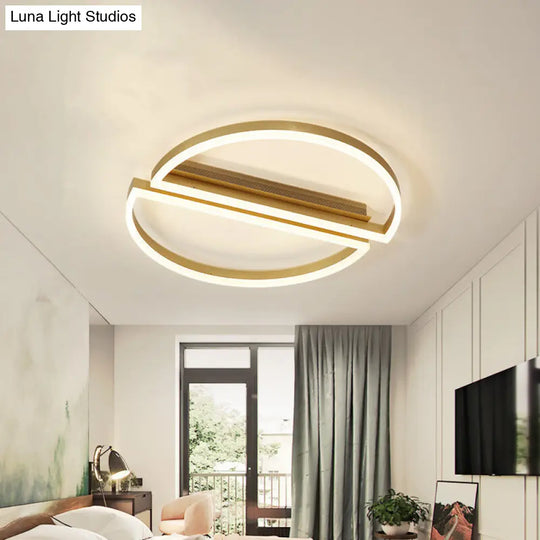 Modern Polished Gold Led Ceiling Lamp For Kids Bedroom - Cloud Circle And Windmill Shape