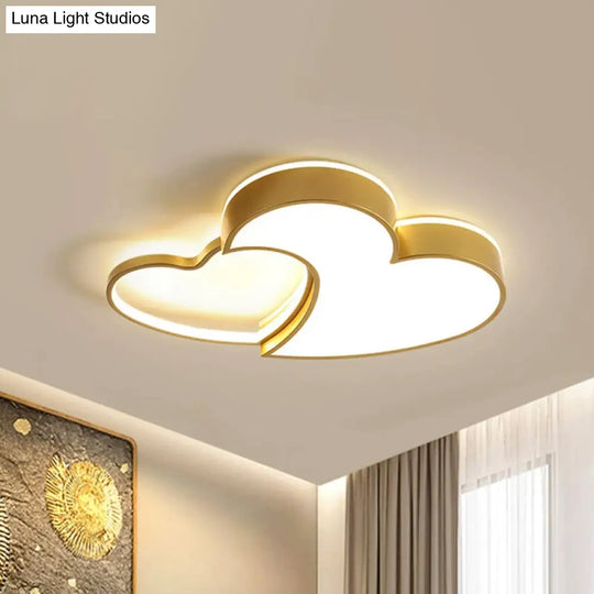 Modern Polished Gold Led Ceiling Lamp For Kids Bedroom - Cloud Circle And Windmill Shape / A