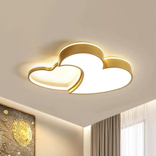 Modern Polished Gold Led Ceiling Lamp For Kids Bedroom - Cloud Circle And Windmill Shape / A