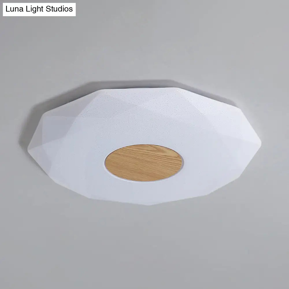 Modern Polygon Acrylic Flush Mount Led Ceiling - 14.5’/18.5’/22.5’ Width Warm/White Light Option