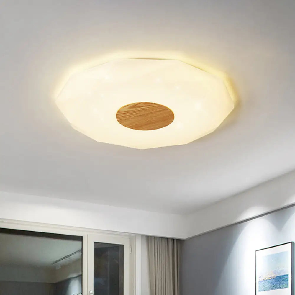 Modern Polygon Acrylic Flush Mount Led Ceiling - 14.5’/18.5’/22.5’ Width Warm/White Light