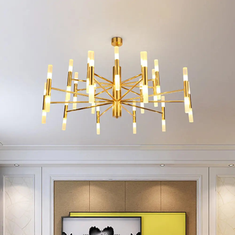 Modern Radial Led Chandelier Light For Living Room Ceiling 40 / Gold