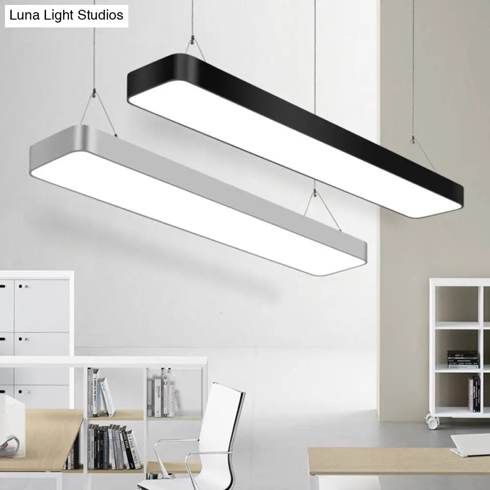 Rectangle Metal Led Pendant Light With Acrylic Diffuser For Office