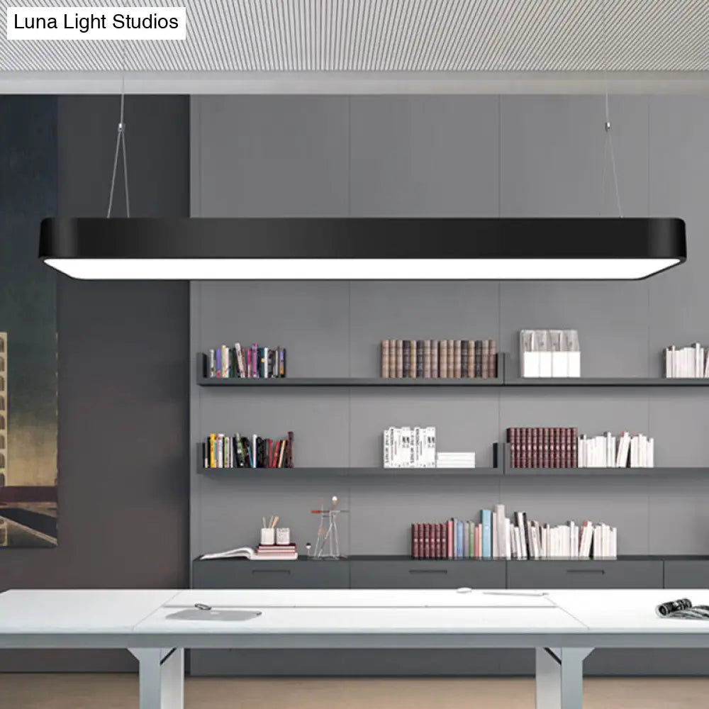 Rectangle Metal Led Pendant Light With Acrylic Diffuser For Office