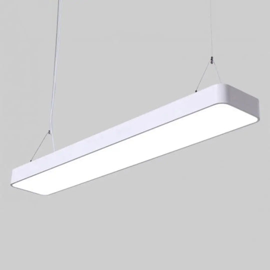 Modern Rectangle Led Pendant Light For Offices With Acrylic Diffuser White / 23.5’