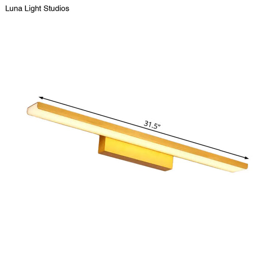 Modern Rectangle Led Vanity Light - Wall Mounted Aluminum Slim Fixture In Warm/White For Bathroom